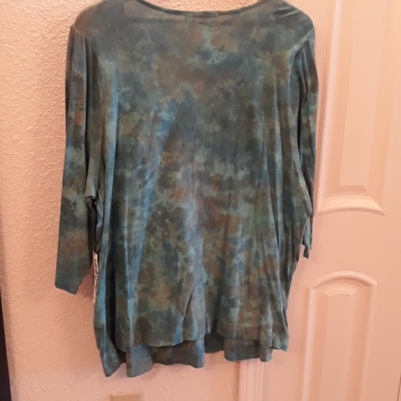 NEW Free Society Turquoise Beaded 3/4 Sleeve Top - Picture 4 of 5